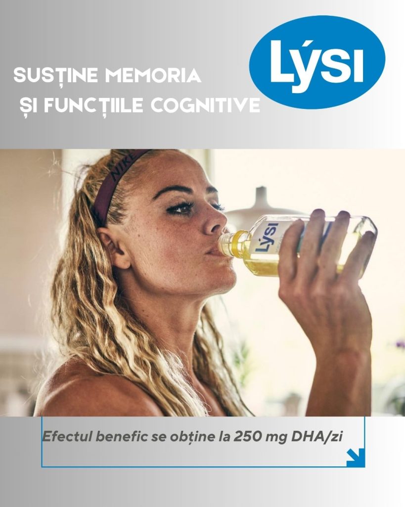 Ulei de pește Omega-3 LYSI, sursă premium de DHA și EPA, pentru susținerea funcției normale a creierului